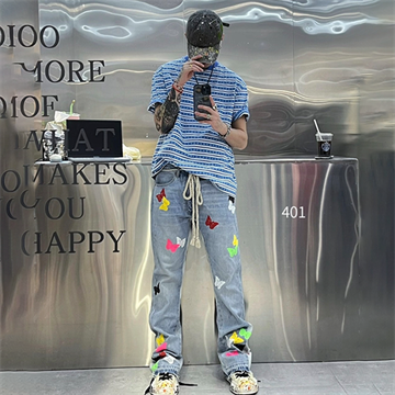 chrome hearts striped cross print short sleeve t-shirt